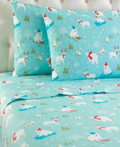 Shavel Micro Flannel Printed Twin 3-pc Sheet Set In Fun In The Snow