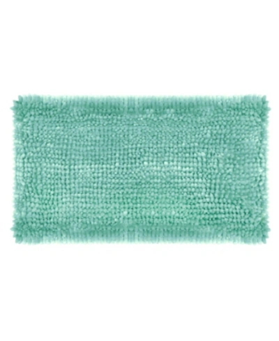 Laura Ashley Butter Chenille Bath Mat, 20" X 34" Bedding In Aqua