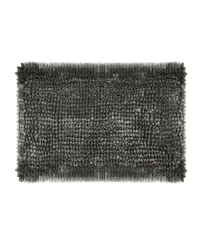 Laura Ashley Butter Chenille Bath Mat, 17" X 24" In Charcoal