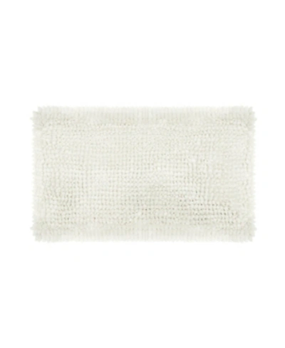 Laura Ashley Butter Chenille Bath Mat, 27" X 45" In White