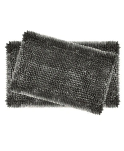 Laura Ashley Butter Chenille 2-pc. Bath Mat Set Bedding In Charcoal