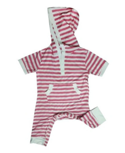 Earth Baby Outfitters Baby Boys And Girls Viscose From Bamboo Short Sleeve Hoodie Coverall In Pink