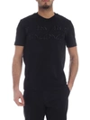 MCQ BY ALEXANDER MCQUEEN MCQ EMBROIDERED BLACK T-SHIRT