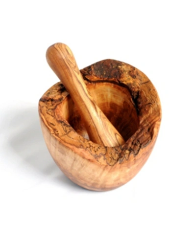Beldinest Olive Wood Rustic Edge Pestle And Mortar In No Color