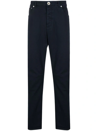 Brunello Cucinelli Mid-rise Straight Jeans In Blue