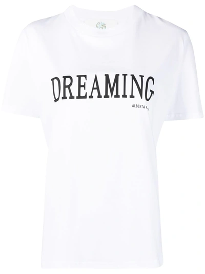 Alberta Ferretti Dreaming Cotton Jersey Regular  T-shirt In White