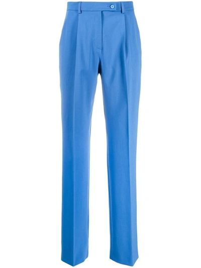 Alberta Ferretti Straight-leg Tailored Trousers In Blue