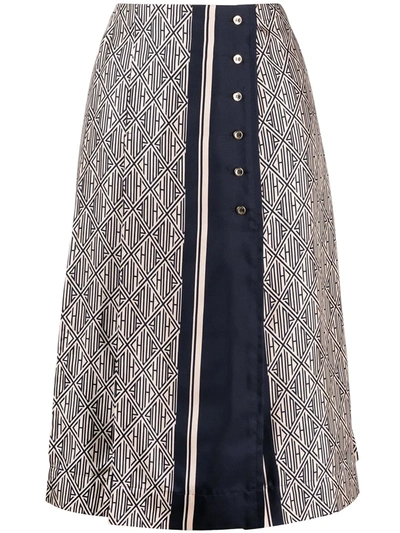 Chloé High-waisted Button-fastening Skirt In Blue