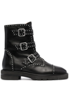 Stuart Weitzman Jesse Lift Studded Ankle Boots In Black