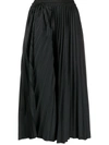 Marni Paperbag Cotton Poplin Midi Skirt In Black