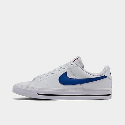 Nike Big Kids' Court Legacy Casual Shoes In White/blue