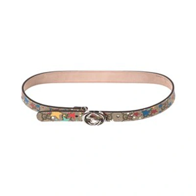 Gucci Kids' Children's Gg Stars Belt In Beige