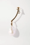 ALEXANDER MCQUEEN GOLD-TONE, FAUX PEARL AND CRYSTAL SINGLE EARRING