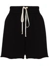 Les Tien Drawstring Cotton Shorts In Black