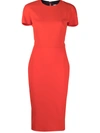 VICTORIA BECKHAM SHORT-SLEEVED ZIP-UP DRESS