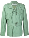 OFF-WHITE BELTED-WAIST MILITARY JACKET