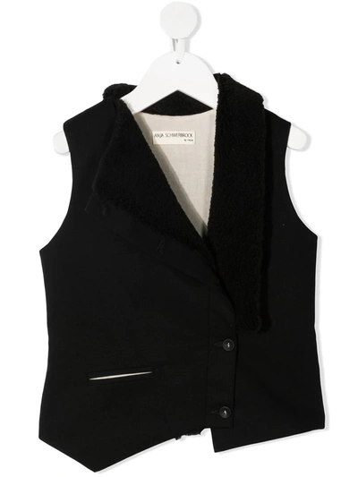 Anja Schwerbrock Teen Lirio Asymmetric Waistcoat In Black