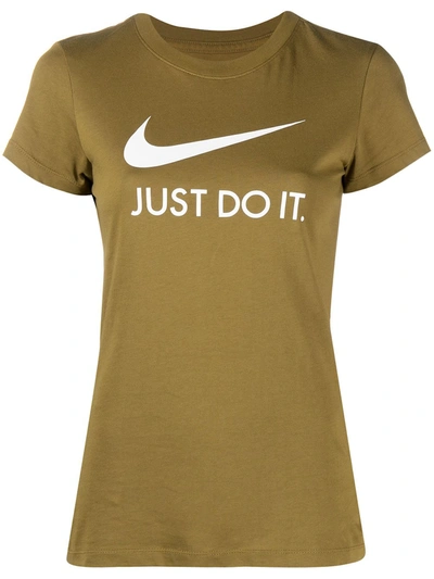 Nike Swoosh Print T-shirt In Green