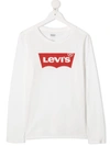 Levi's Teen Logo-embroidered Sweatshirt In White