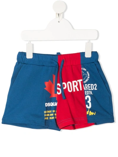 Dsquared2 Kids' Sport Contrast Panel Shorts In Blue