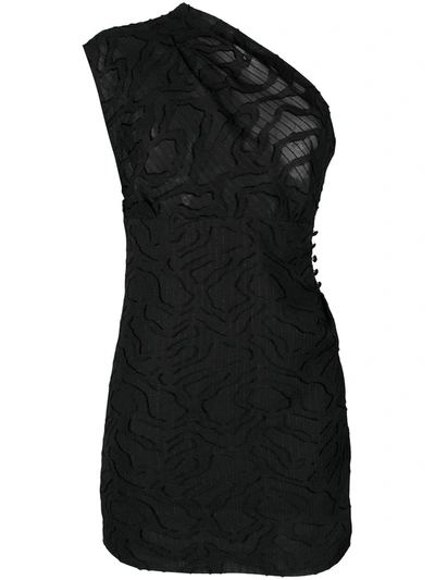 Iro Roxanie One-shoulder Mini Dress In Black