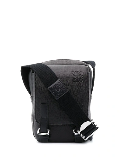 Loewe Logo-embossed Messenger Bag In Black