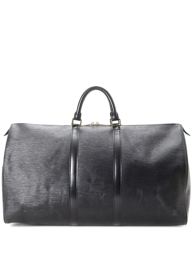 Pre-owned Louis Vuitton  Keepall 55 Holdall In Black