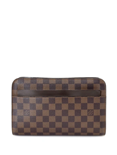 Pre-owned Louis Vuitton  Pochette Saint Louis Clutch In Brown