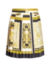 VERSACE BAROCCO PRINT PLEATED SILK SKIRT,A79448 1F003855W060