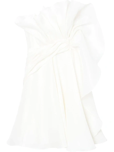 Carolina Herrera Twist-detail Silk Minidress In White