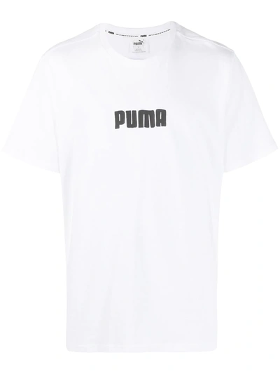 Puma Logo-print Short-sleeved T-shirt In White