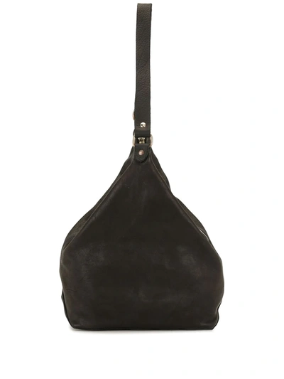 Guidi Large Leather Shoulder Bag In Brown
