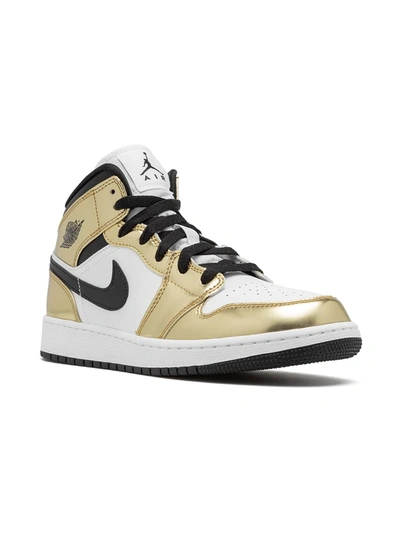 JORDAN AIR JORDAN 1 MID SE "METALLIC GOLD" SNEAKERS