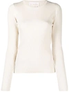 Remain Birger Christensen Basel Long Sleeve Open Back Knit Sweater In Neutrals