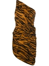 NORMA KAMALI ASYMMETRIC TIGER PRINT DRESS