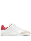 Isabel Marant 20mm Beth Leather Strap Sneakers In White