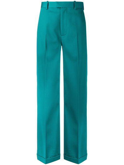 Bottega Veneta Straight-leg Tailored Trousers In Green