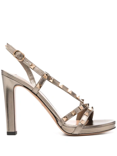 Valentino Garavani Women's Rockstud Embellished Strappy High-heel Sandals In Gold