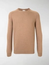Saint Laurent Crew Neck Jumper In Brown
