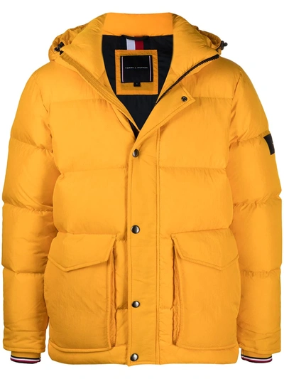 Tommy Hilfiger Water-repellant Padded Jacket In Yellow