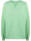 Acne Studios Fin Logo-print Cotton-jersey Sweatshirt In Mint Green
