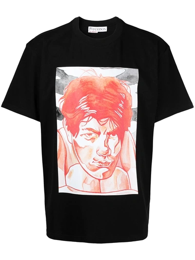 Jw Anderson Graphic-print Short-sleeve T-shirt In Black