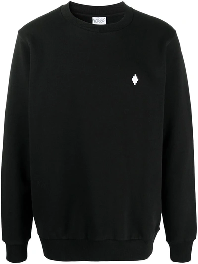 Marcelo Burlon County Of Milan Embroidered-logo Long-sleeve Jumper In Black