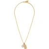 VERSACE GOLD & SILVER CHARM CRYSTAL PENDANT NECKLACE
