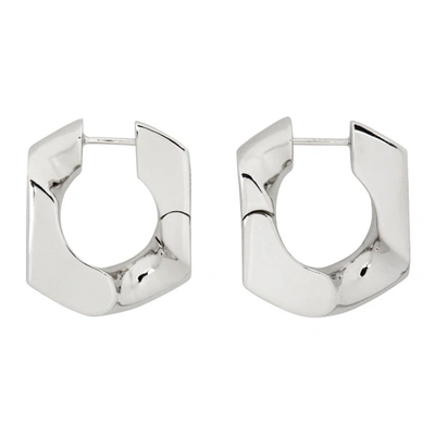 Numbering Women's Unit 16k Platinum-plated Hoop Earrings In Silver