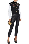 Dolce & Gabbana Cropped Button-embellished Wool-blend Canvas Vest In Black