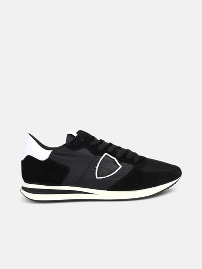 Philippe Model Trpx L Sneakers In Black Suede And Fabric