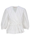 SEE BY CHLOÉ SEE BY CHLOÉ PUFF SLEEVE WRAP BLOUSE