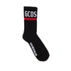 Gcds Ribbed Contrast Logo Socks In Black