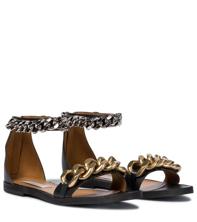 Stella Mccartney Falabella Chain-detail Sandals In Black